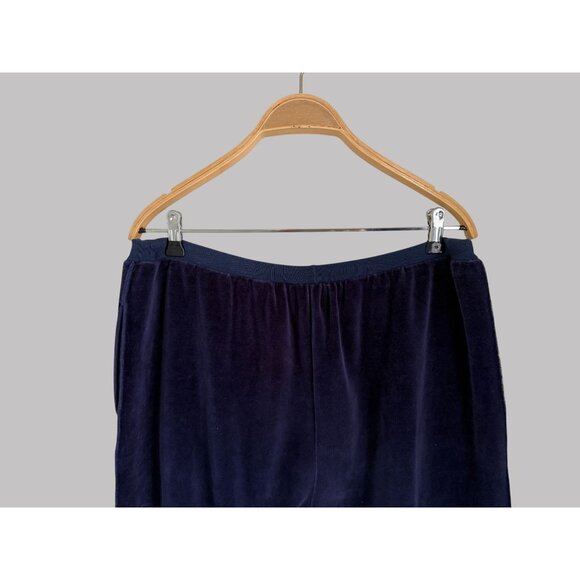 Velvet Sonia Rykiel Paris Womens Cropped Lounge Pants Dark Navy Elastic Waist Re - Picture 6 of 7